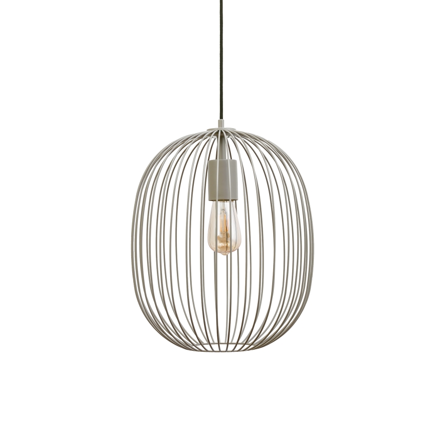 Подвесен полилей на кабел OVELLA 1xE27/15W/230V Ø 34 см бежов
