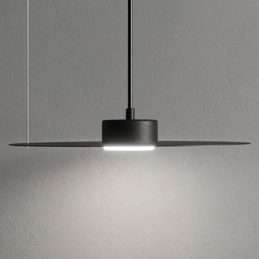 Подвесен полилей на кабел PIATTO 1xGX53/15W/230V Ø 35 см, черен