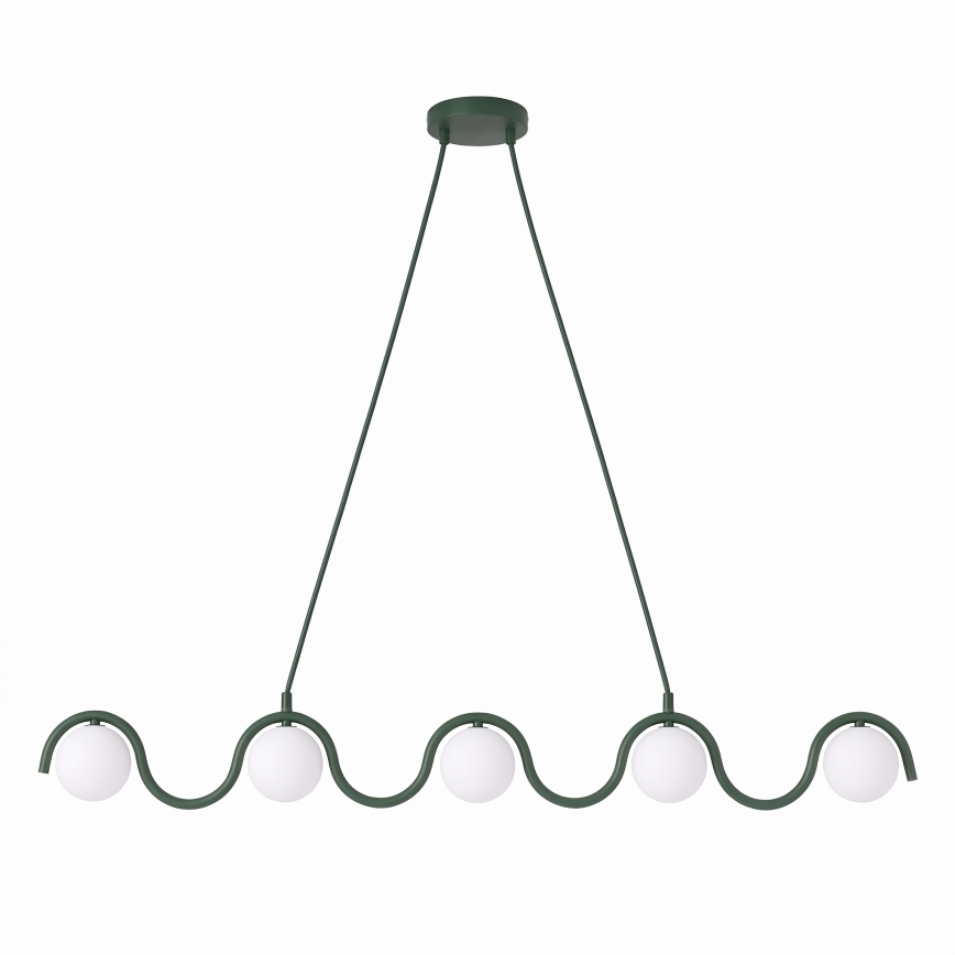 Подвесен полилей на кабел SINUS 5xG9/8W/230V зелен