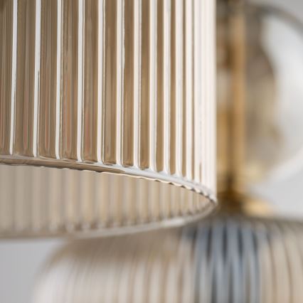 Подвесен полилей на кабел SOPHIA 3xE14/10W/230V черен/опушено бежово