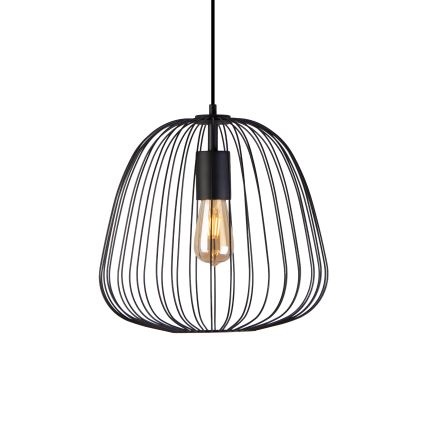 Подвесен полилей OVELLA 1xE27/15W/230V, диаметър 36 cm, черен
