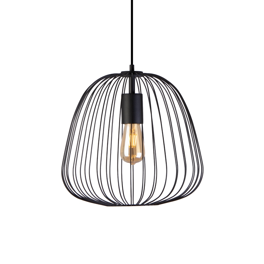 Подвесен полилей OVELLA 1xE27/15W/230V, диаметър 36 cm, черен