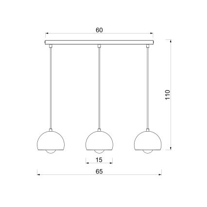 Подвесен полилей SOOL 3xE27/15W/230V, бежов