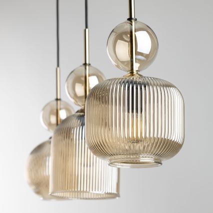 Подвесен полилей SOPHIA на кабел 3xE14/10W/230V черен/опушено бежово