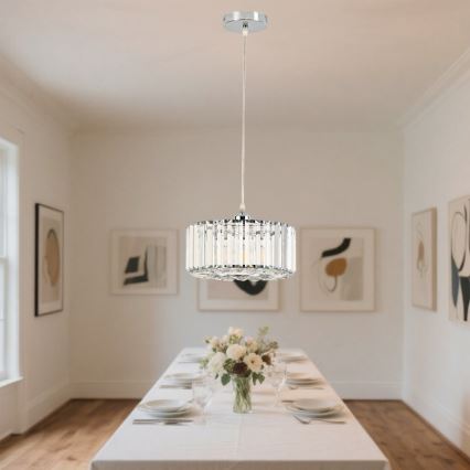 Подвесен полилей VETRO 1xE27/60W/230V лъскав хром