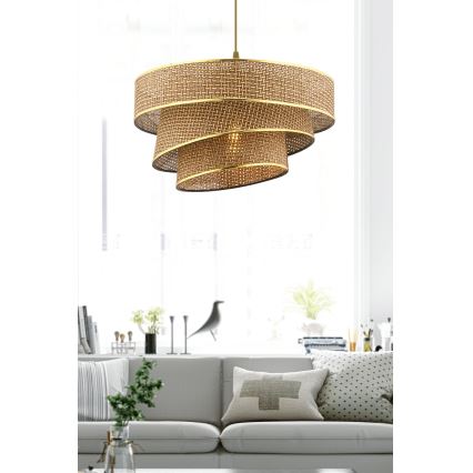 Подвесна лампа COUPER 1xE27/60W/230V кафява/златиста