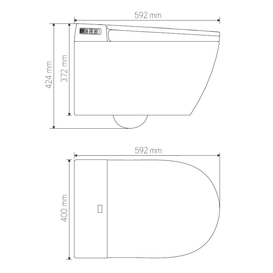 Подвесен унитаз с биде TISVILDELEJE 1600W/230V + тоалетна седалка SoftClose + бутон за промиване SIGMA + вграден модул + изолационна подложка + дистанционно управление
