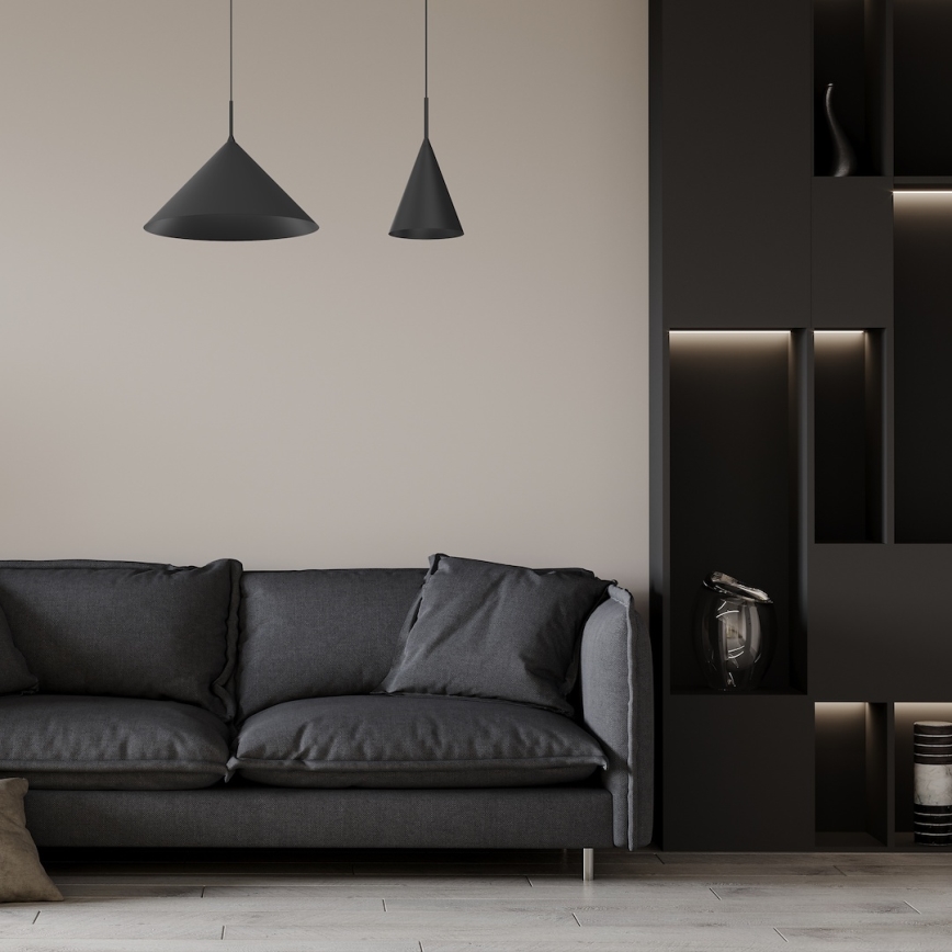 Подвесно осветително тяло на кабел CAPITAL 1xGX53/15W/230V, Ø 46 см, черно