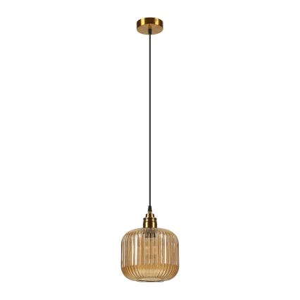 Подвесно осветително тяло на кабел MILOU 1xE27/15W/230V златисто/димно бежово