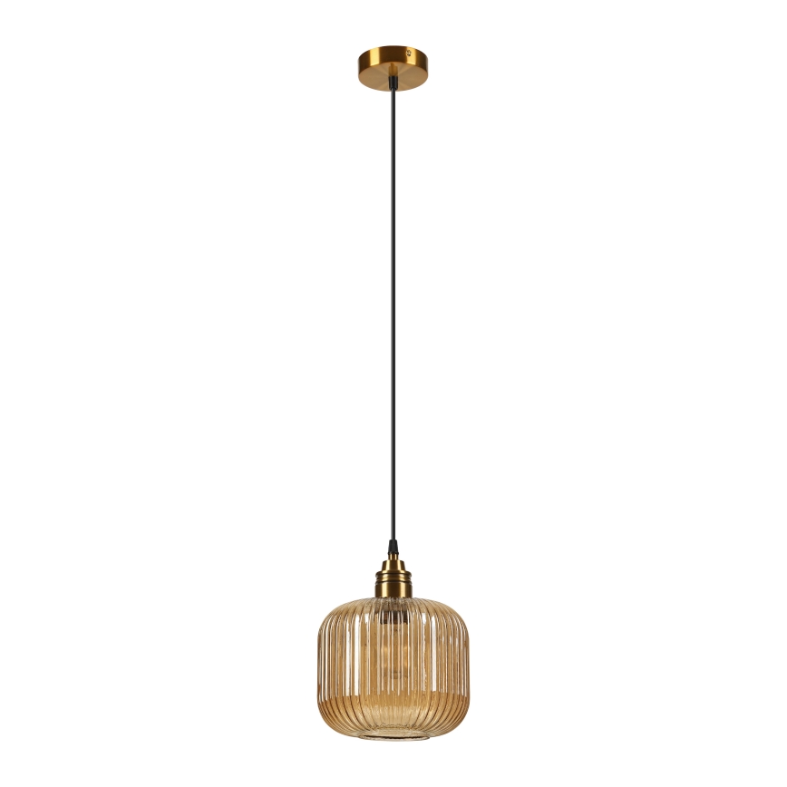 Подвесно осветително тяло на кабел MILOU 1xE27/15W/230V златисто/димно бежово