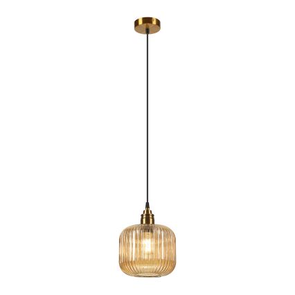 Подвесно осветително тяло на кабел MILOU 1xE27/15W/230V златисто/димно бежово