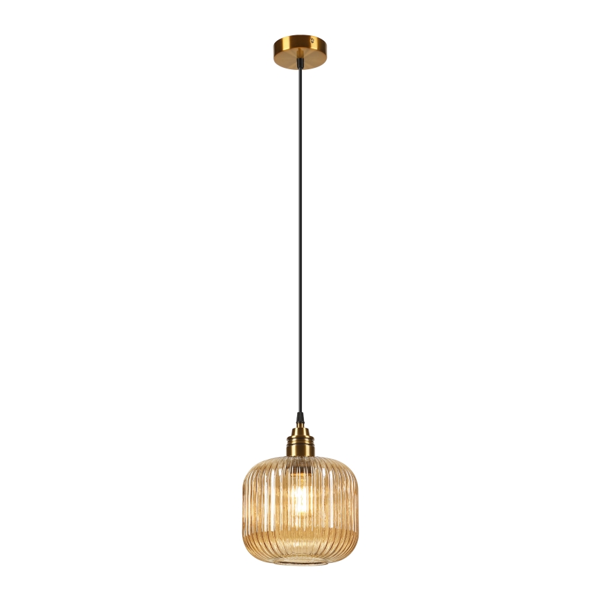 Подвесно осветително тяло на кабел MILOU 1xE27/15W/230V златисто/димно бежово