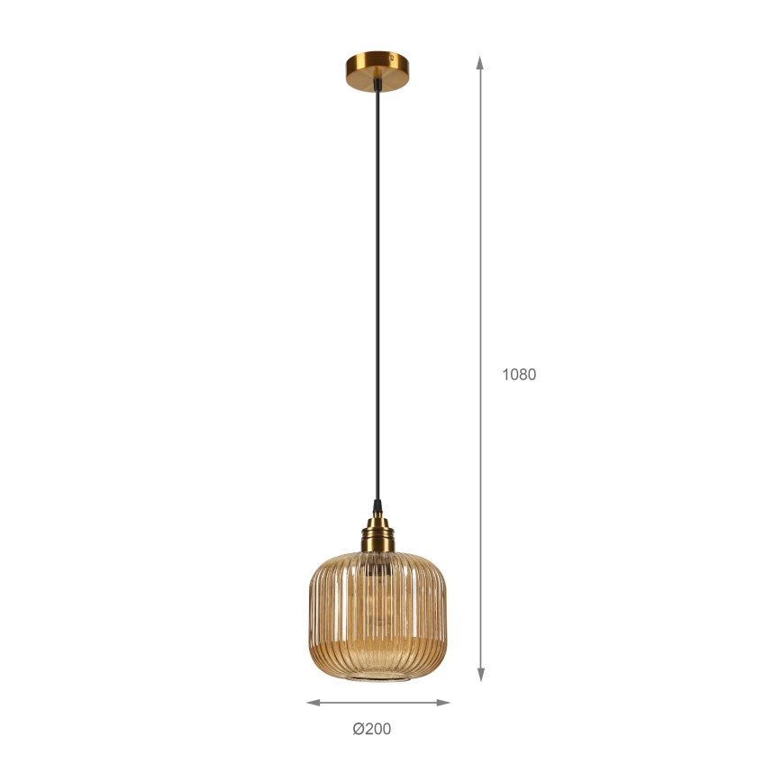 Подвесно осветително тяло на кабел MILOU 1xE27/15W/230V златисто/димно бежово