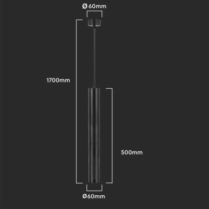 Полилей 1xGU10/35W/230V 50 cм черен