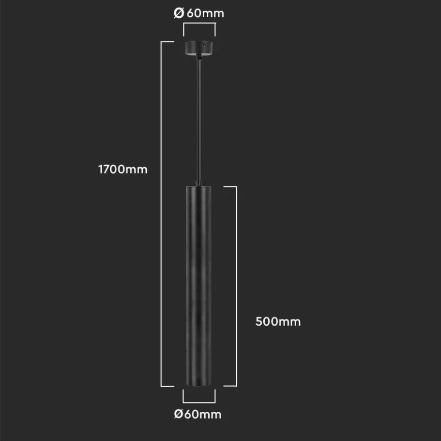Полилей 1xGU10/35W/230V 50 cм черен