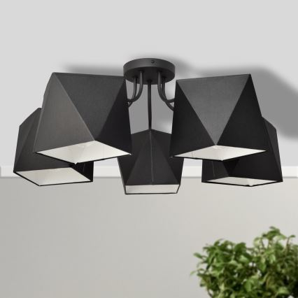 Полилей ADAMANT 5xE27/15W/230V черна