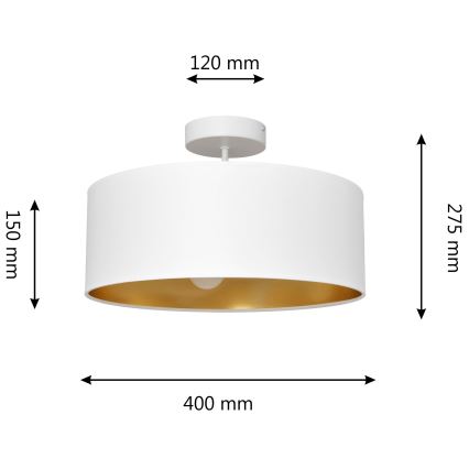 Полилей ALBA 3xE27/15W/230V бял/златист