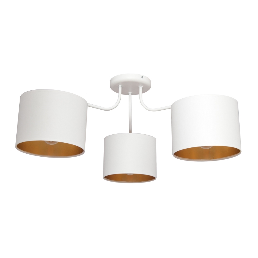 Полилей ALBA 3xE27/15W/230V бяло/златисто