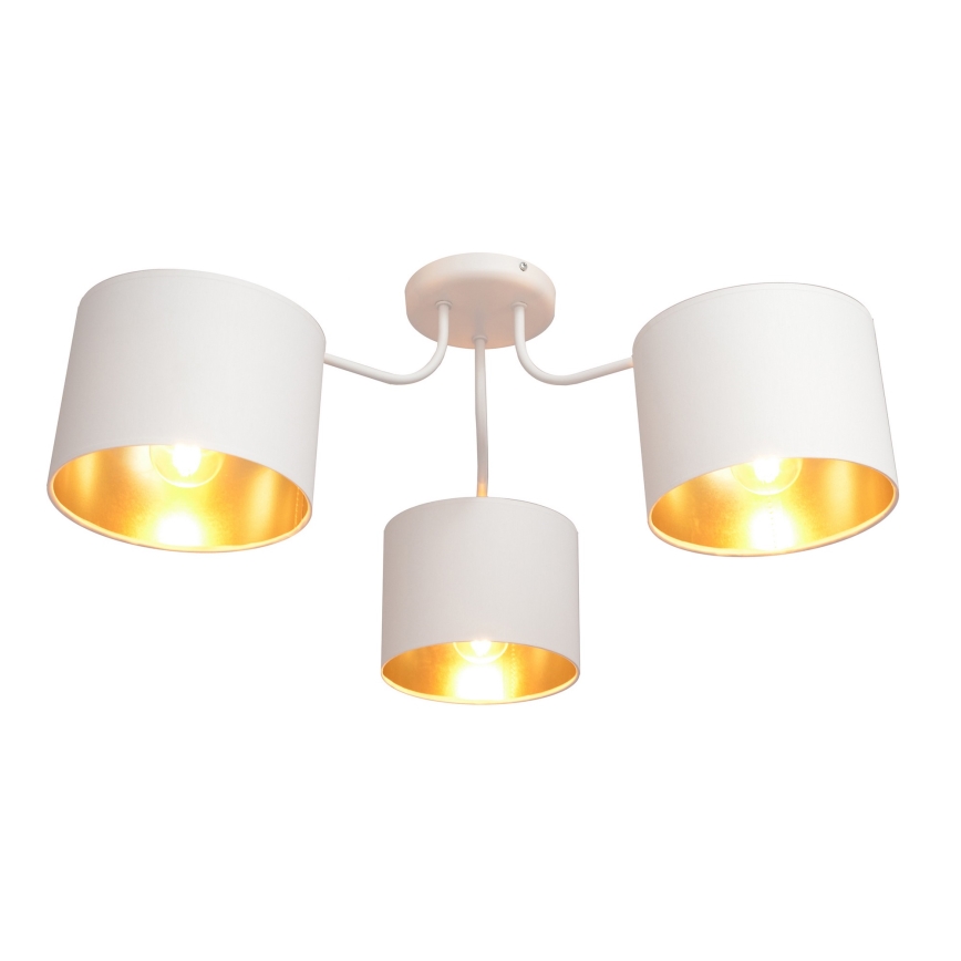 Полилей ALBA 3xE27/15W/230V бяло/златисто