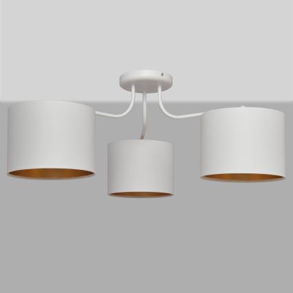 Полилей ALBA 3xE27/15W/230V бяло/златисто