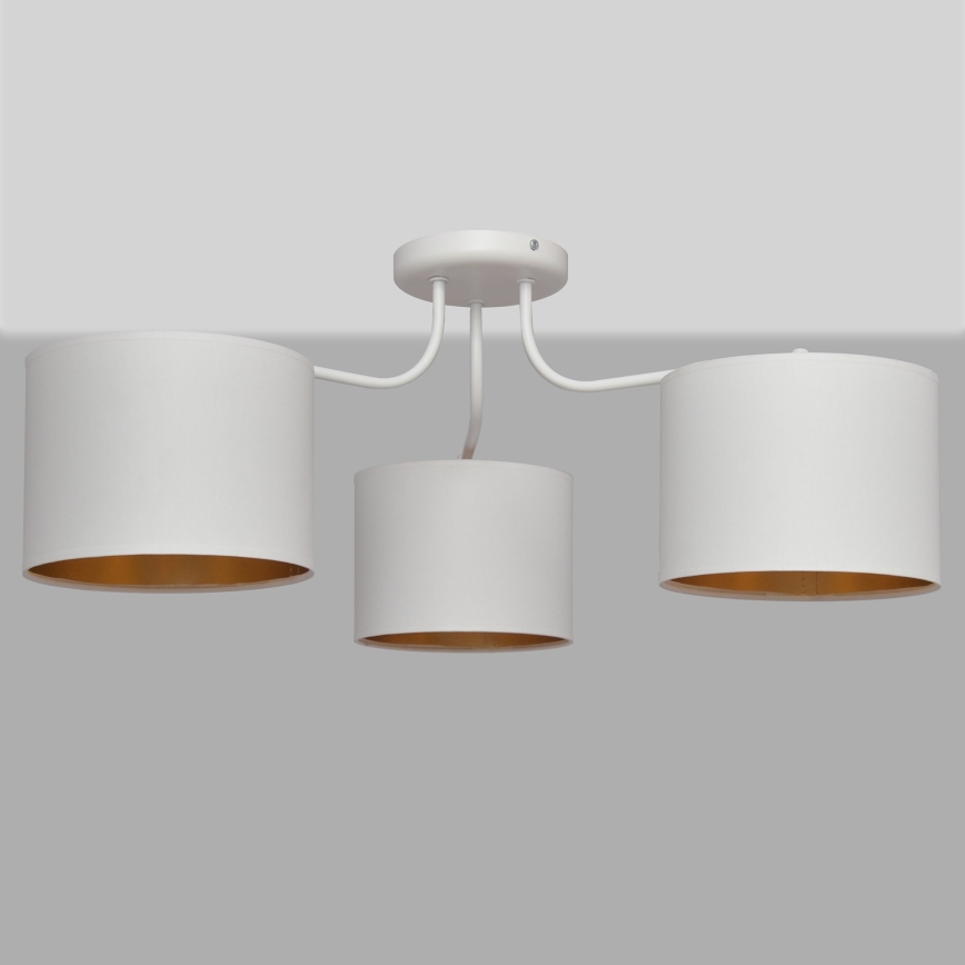 Полилей ALBA 3xE27/15W/230V бяло/златисто