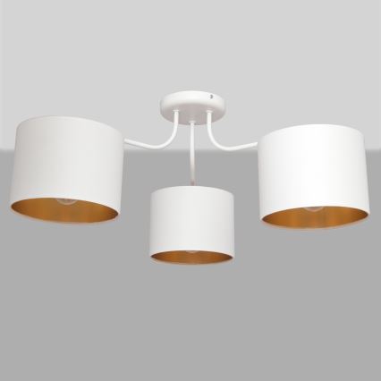 Полилей ALBA 3xE27/15W/230V бяло/златисто