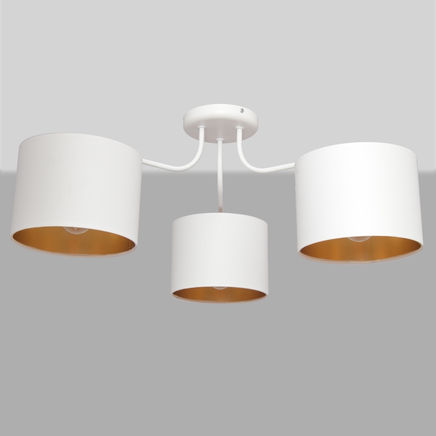 Полилей ALBA 3xE27/15W/230V бяло/златисто