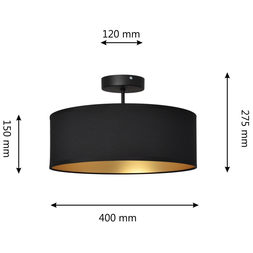 Полилей ALBA 3xE27/15W/230V черен/златист