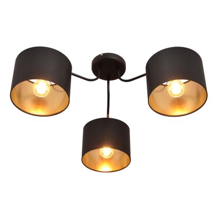 Полилей ALBA 3xE27/15W/230V черно/златисто