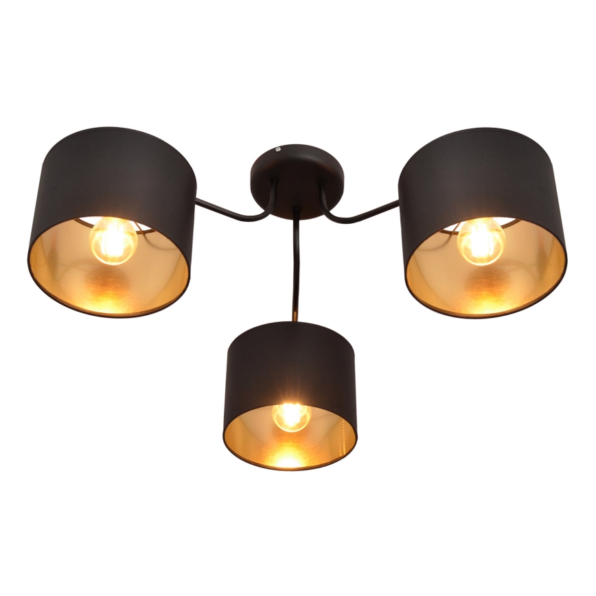 Полилей ALBA 3xE27/15W/230V черно/златисто