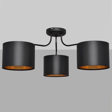 Полилей ALBA 3xE27/15W/230V черно/златисто