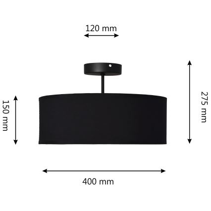 Полилей ALBA 3xE27/15W/230V черен