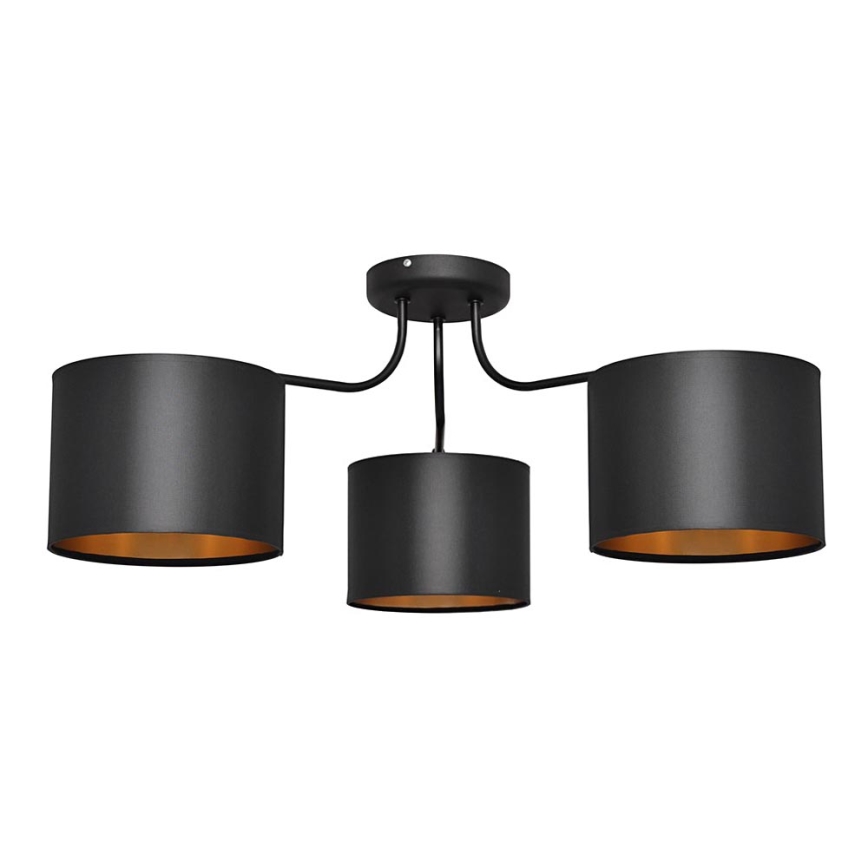 Полилей ALBA 3xE27/15W/230V черно/златисто
