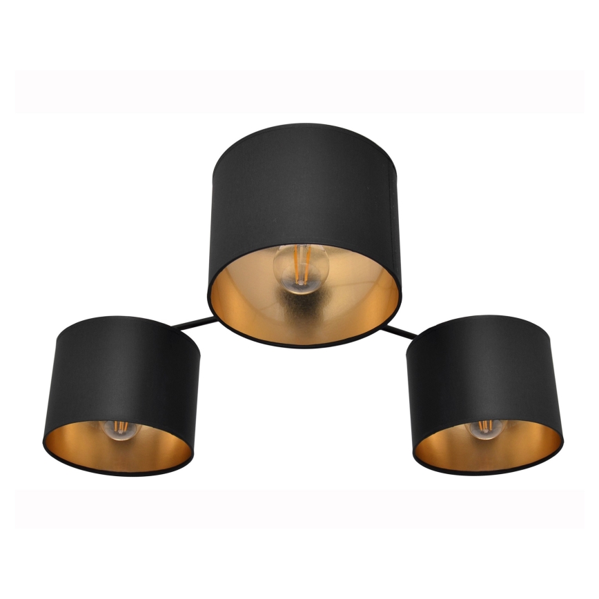 Полилей ALBA 3xE27/15W/230V черно/златисто