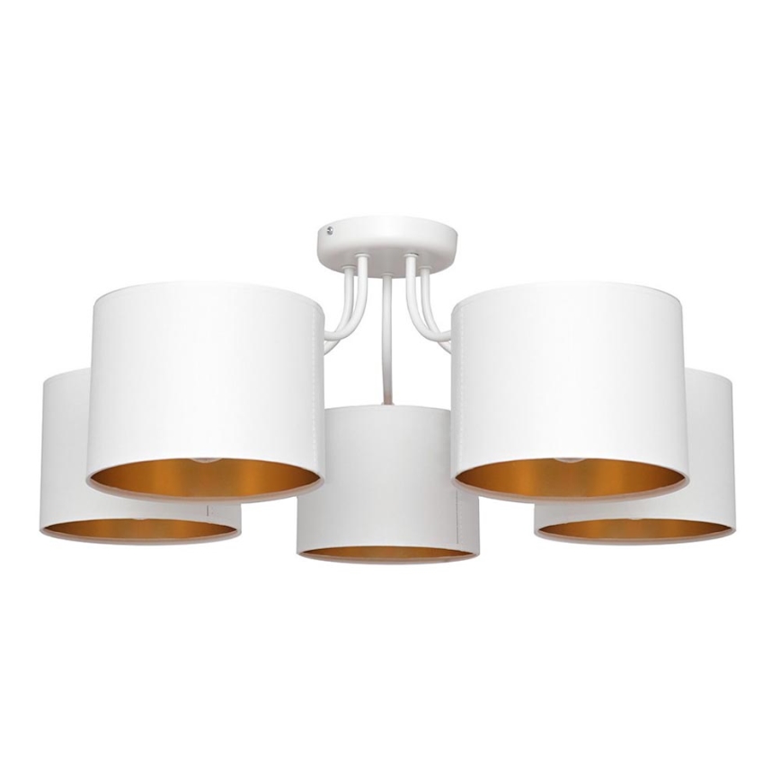 Полилей ALBA 5xE27/15W/230V бяло/златисто