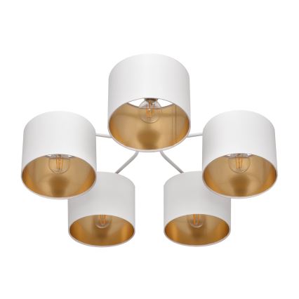 Полилей ALBA 5xE27/15W/230V бяло/златисто