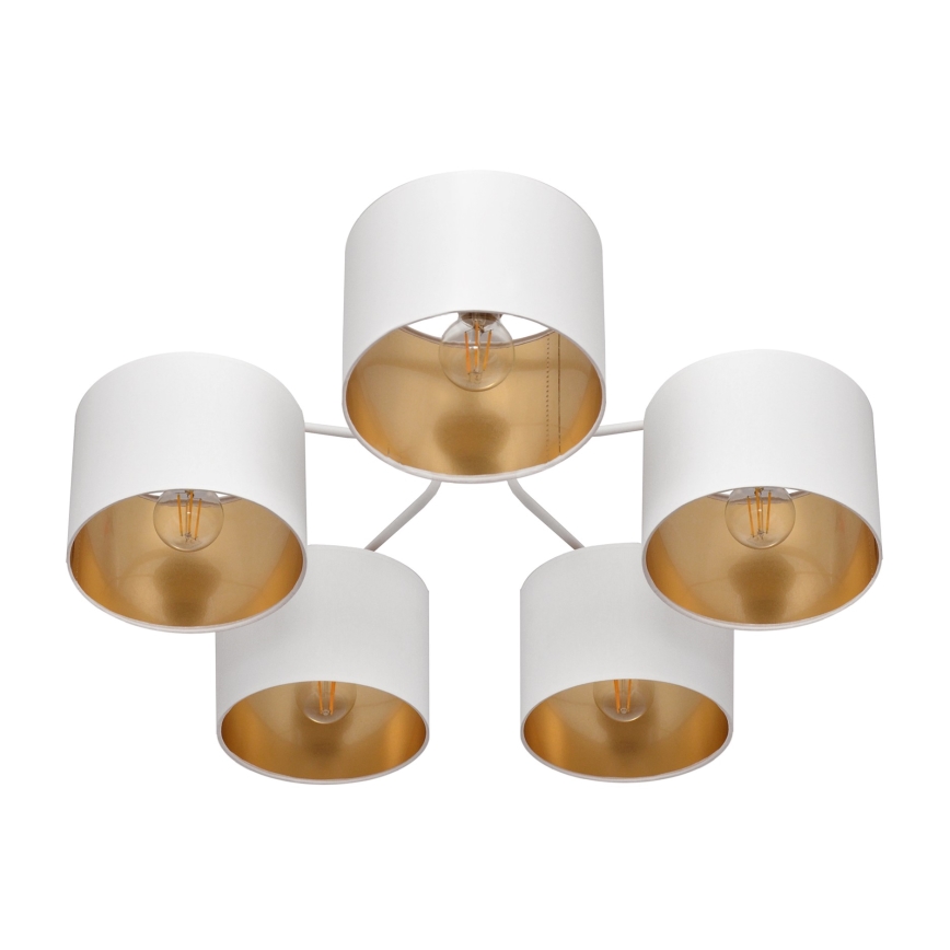 Полилей ALBA 5xE27/15W/230V бяло/златисто