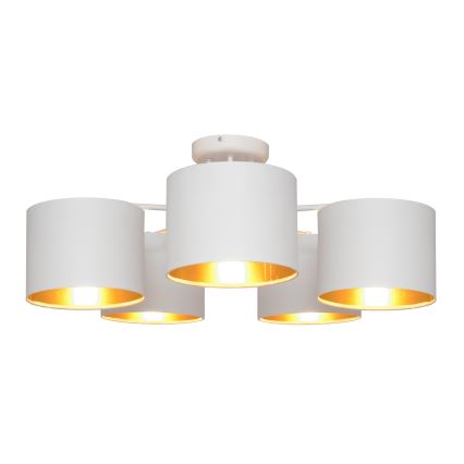 Полилей ALBA 5xE27/15W/230V бяло/златисто