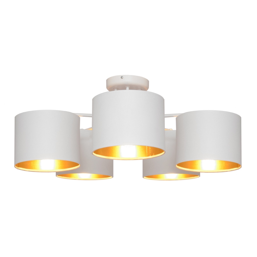 Полилей ALBA 5xE27/15W/230V бяло/златисто