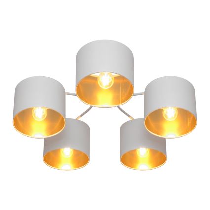 Полилей ALBA 5xE27/15W/230V бяло/златисто