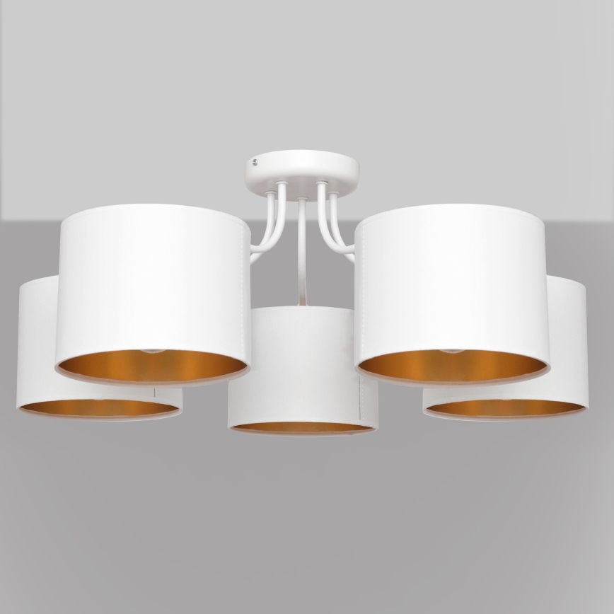 Полилей ALBA 5xE27/15W/230V бяло/златисто