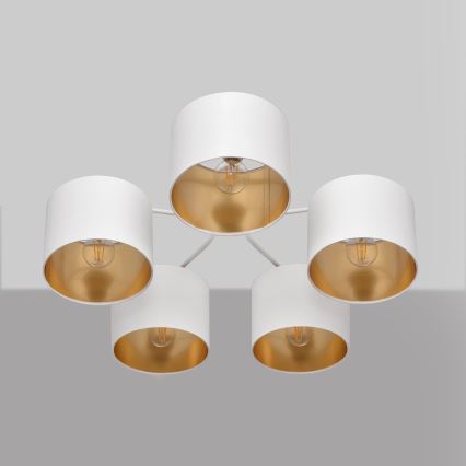Полилей ALBA 5xE27/15W/230V бяло/златисто