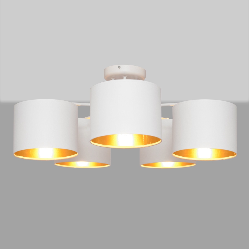 Полилей ALBA 5xE27/15W/230V бяло/златисто
