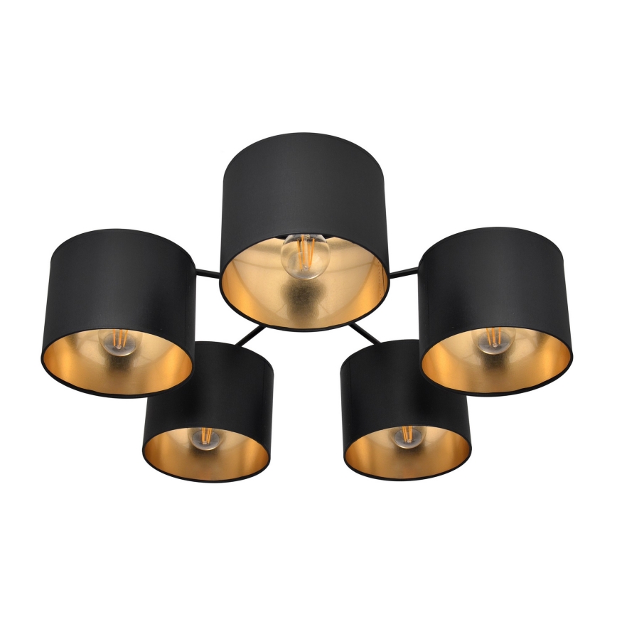 Полилей ALBA 5xE27/15W/230V черно/златисто