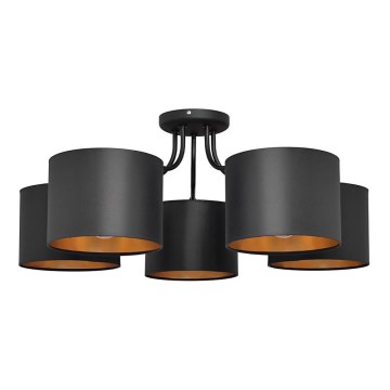 Полилей ALBA 5xE27/15W/230V черно/златисто