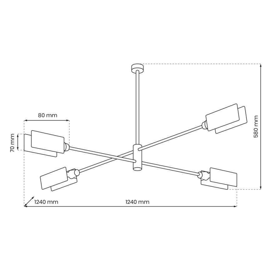 Полилей ASTRA 4xE27/60W/230V черен