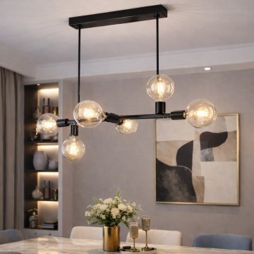 Полилей ASTRID 6xE27/60W/230V черен