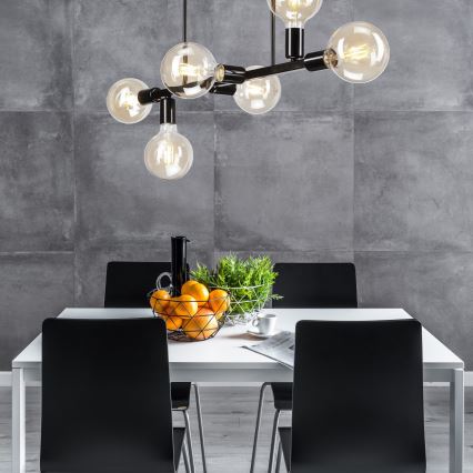 Полилей ASTRID 6xE27/60W/230V черен