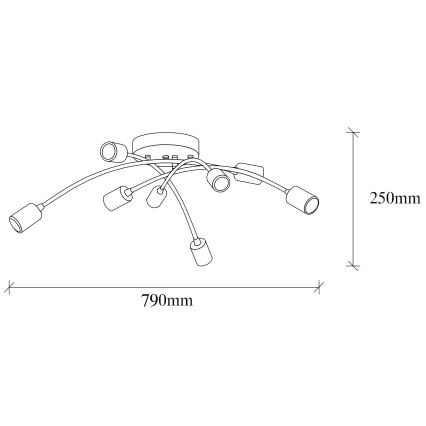 Полилей BANANA 8xE27/40W/230V
