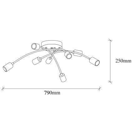 Полилей BANANA 8xE27/40W/230V